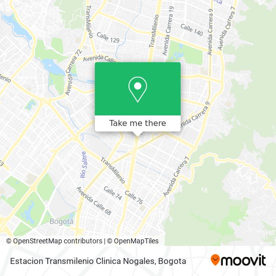 Mapa de Estacion Transmilenio Clinica Nogales