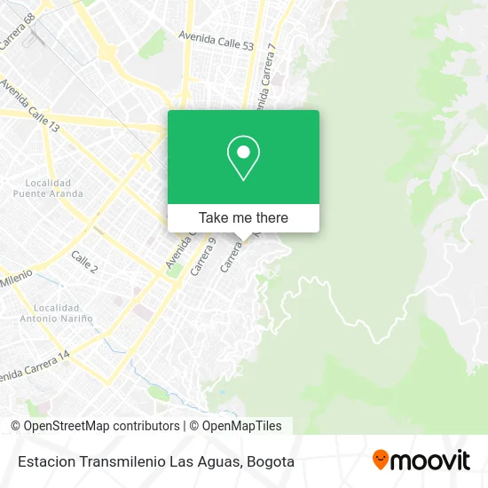 Estacion Transmilenio Las Aguas map
