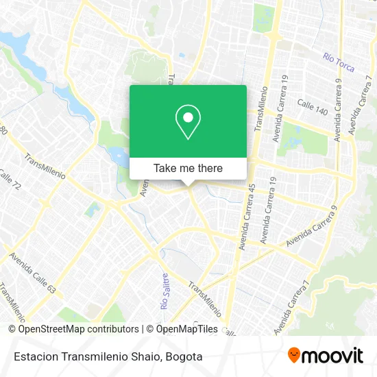 Mapa de Estacion Transmilenio Shaio