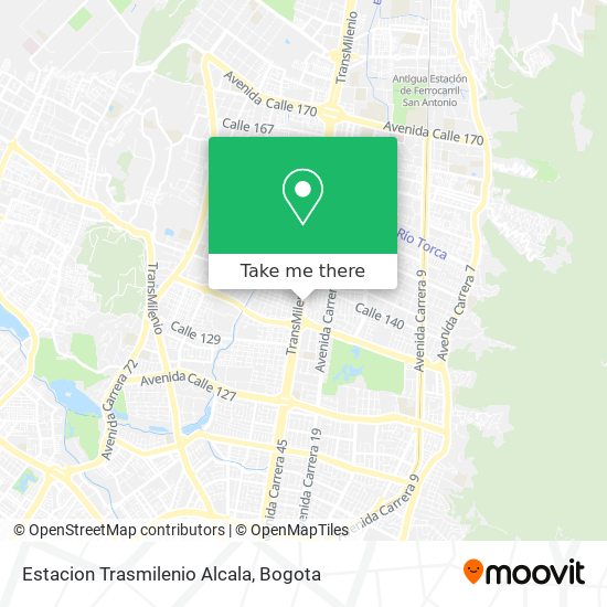 Mapa de Estacion Trasmilenio Alcala