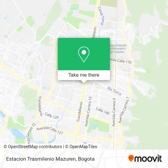 Mapa de Estacion Trasmilenio Mazuren