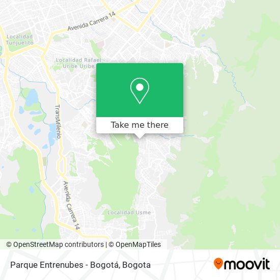 Parque Entrenubes - Bogotá map