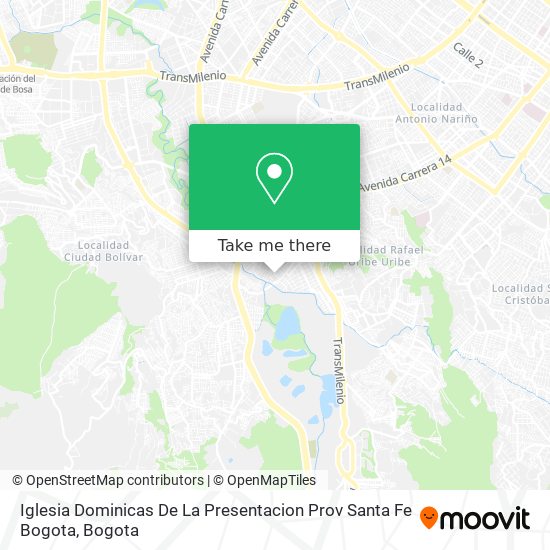 Mapa de Iglesia Dominicas De La Presentacion Prov Santa Fe Bogota
