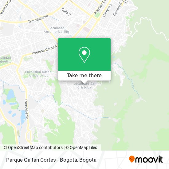 Parque Gaitan Cortes - Bogotá map