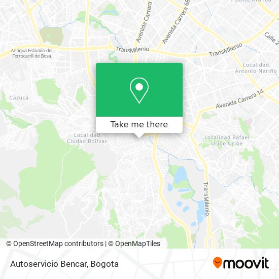 Autoservicio Bencar map
