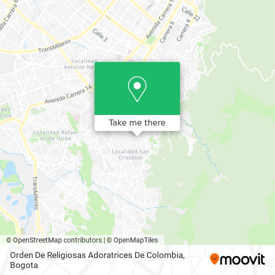 Orden De Religiosas Adoratrices De Colombia map