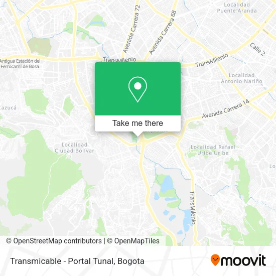 Mapa de Transmicable - Portal Tunal