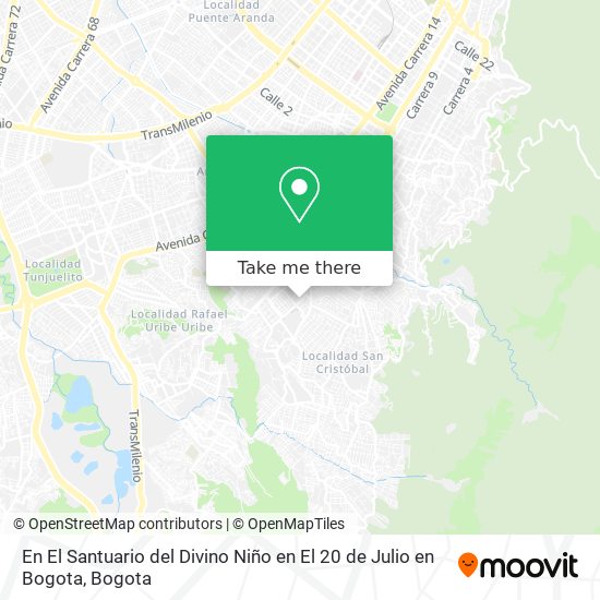 En El Santuario del Divino Niño en El 20 de Julio en Bogota map