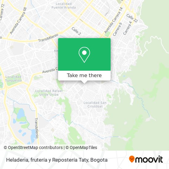 Mapa de Heladeria, frutería y Repostería Taty