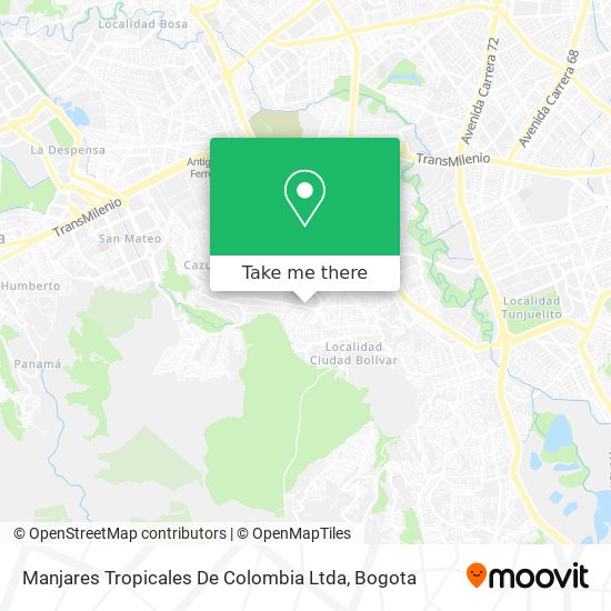 Manjares Tropicales De Colombia Ltda map