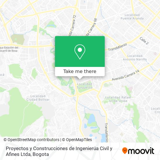 Proyectos y Construcciones de Ingenierúa Civil y Afines Ltda map