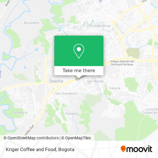 Kriger Coffee and Food map