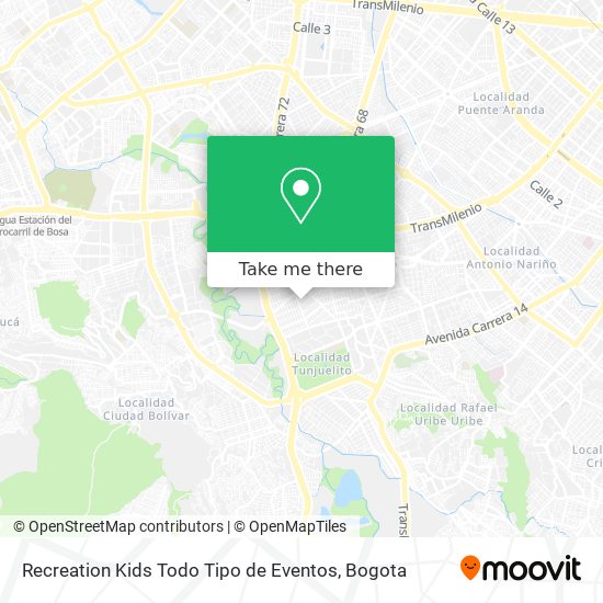 Mapa de Recreation Kids Todo Tipo de Eventos