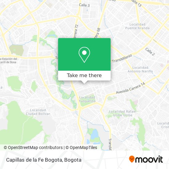 Capillas de la Fe Bogota map
