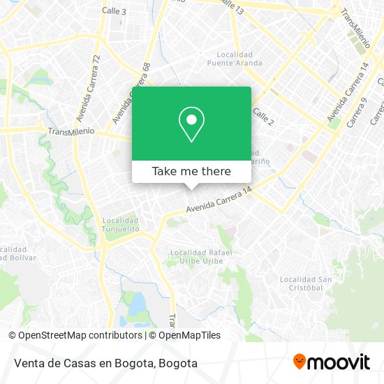 Venta de Casas en Bogota map