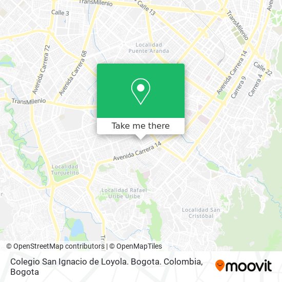 Colegio San Ignacio de Loyola. Bogota. Colombia map