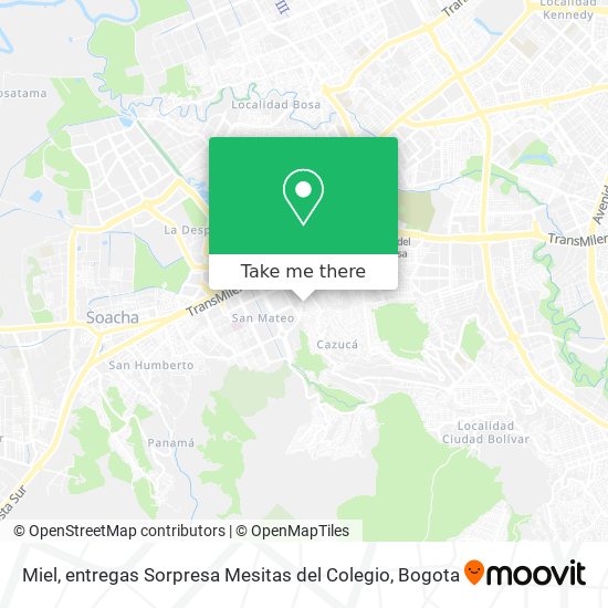 Miel, entregas Sorpresa Mesitas del Colegio map