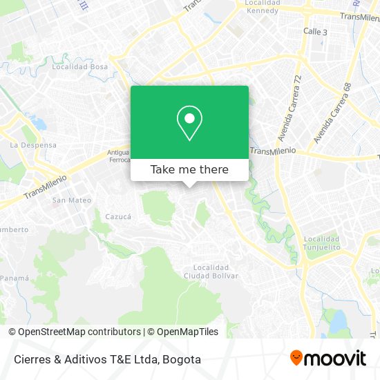 Cierres & Aditivos T&E Ltda map
