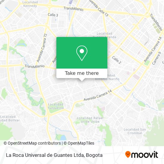 Mapa de La Roca Universal de Guantes Ltda