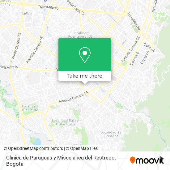 Clínica de Paraguas y Miscelánea del Restrepo map