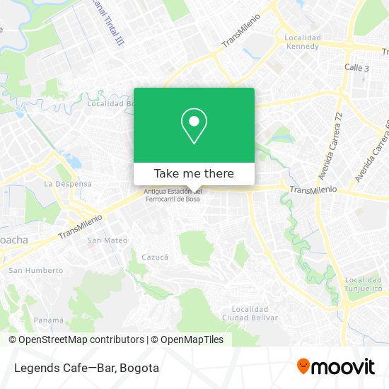 Legends Cafe—Bar map