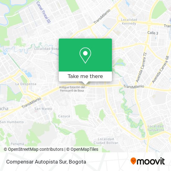Mapa de Compensar Autopista Sur