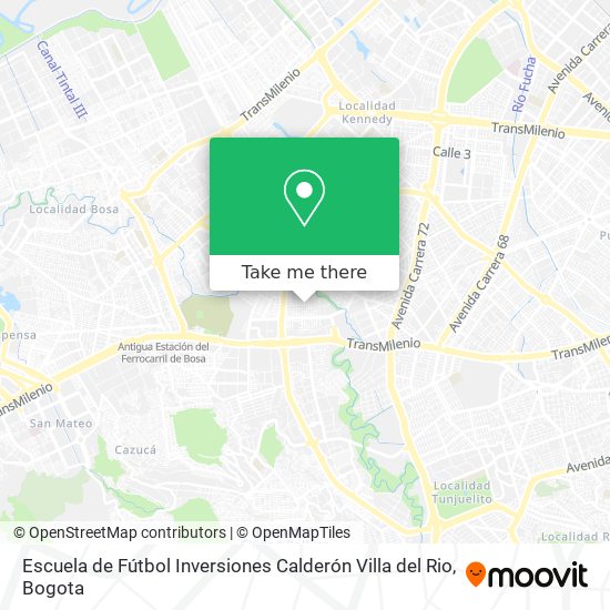 Escuela de Fútbol Inversiones Calderón Villa del Rio map