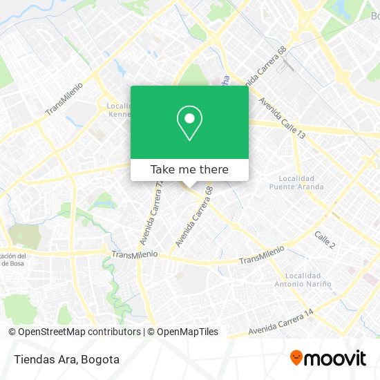 Tiendas Ara map