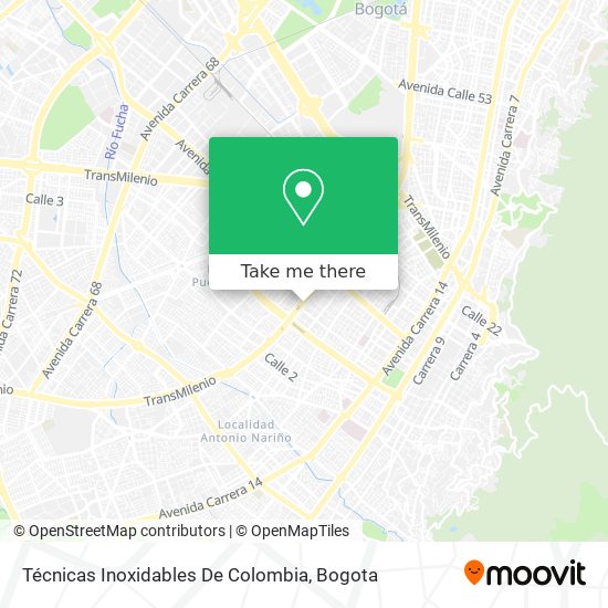 Técnicas Inoxidables De Colombia map