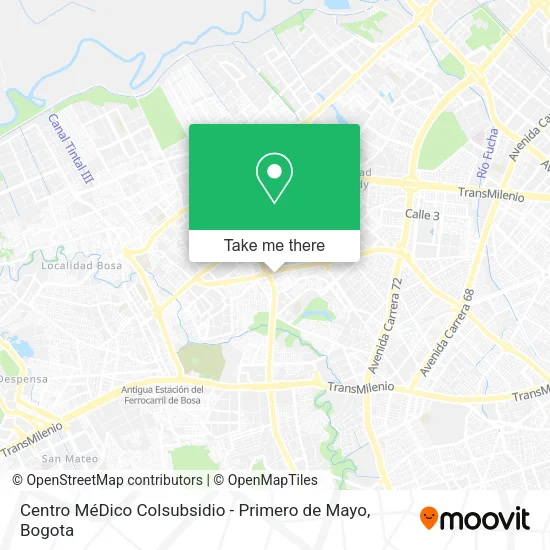 Mapa de Centro MéDico Colsubsidio - Primero de Mayo