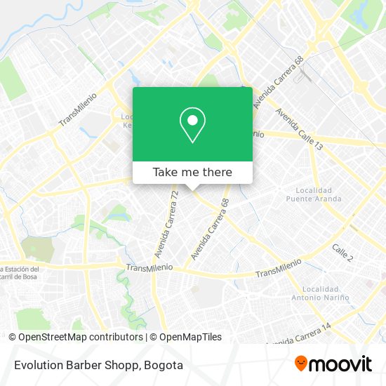 Evolution Barber Shopp map