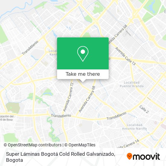 Super Láminas Bogotá Cold Rolled Galvanizado map