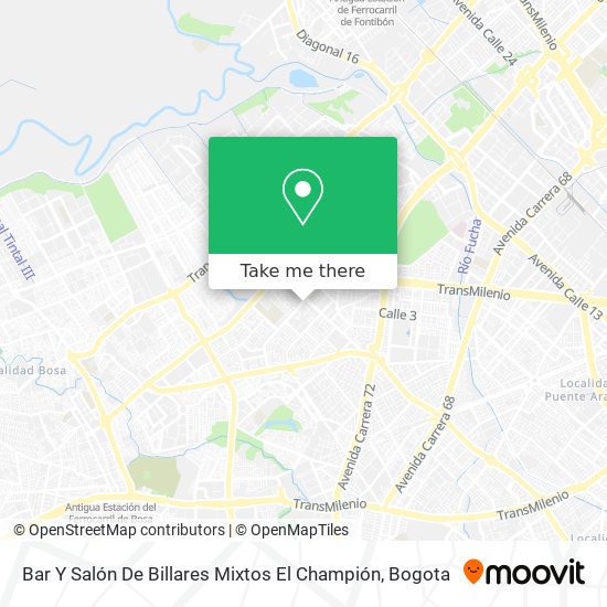 Mapa de Bar Y Salón De Billares Mixtos El Champión