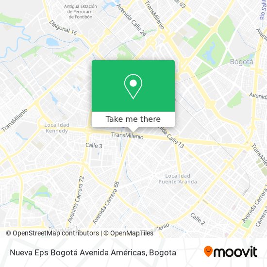 Nueva Eps Bogotá Avenida Américas map