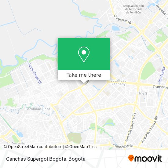 Canchas Supergol Bogota map