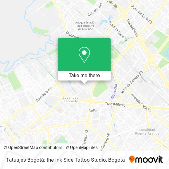 Mapa de Tatuajes Bogotá: the Ink Side Tattoo Studio