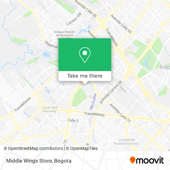 Mapa de Middle Wings Store