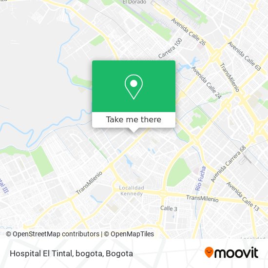 Hospital El Tintal, bogota map