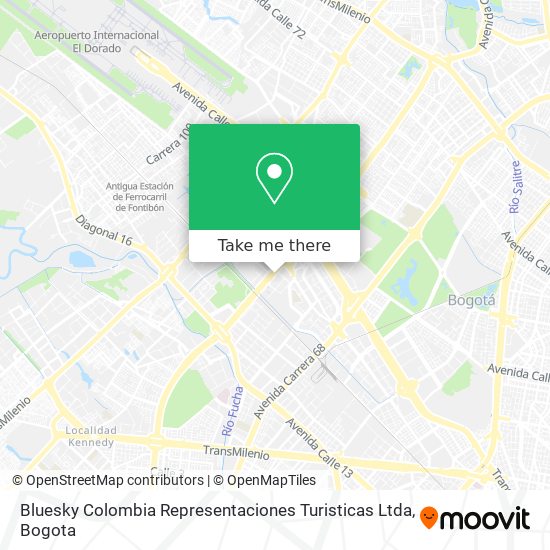 Mapa de Bluesky Colombia Representaciones Turisticas Ltda