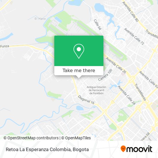 Retoa La Esperanza Colombia map