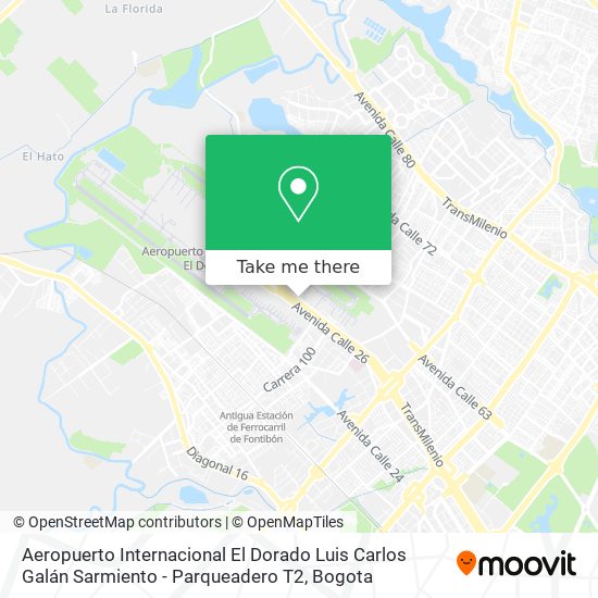 Aeropuerto Internacional El Dorado Luis Carlos Galán Sarmiento - Parqueadero T2 map