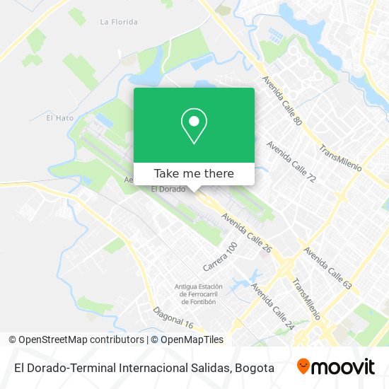 El Dorado-Terminal Internacional Salidas map