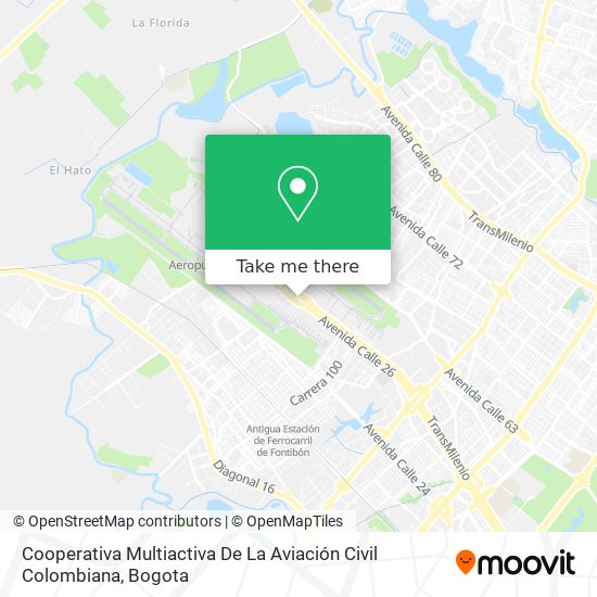 Mapa de Cooperativa Multiactiva De La Aviación Civil Colombiana