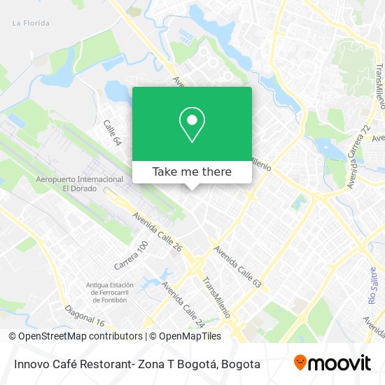 Mapa de Innovo Café Restorant- Zona T Bogotá