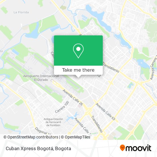 Cuban Xpress Bogotá map