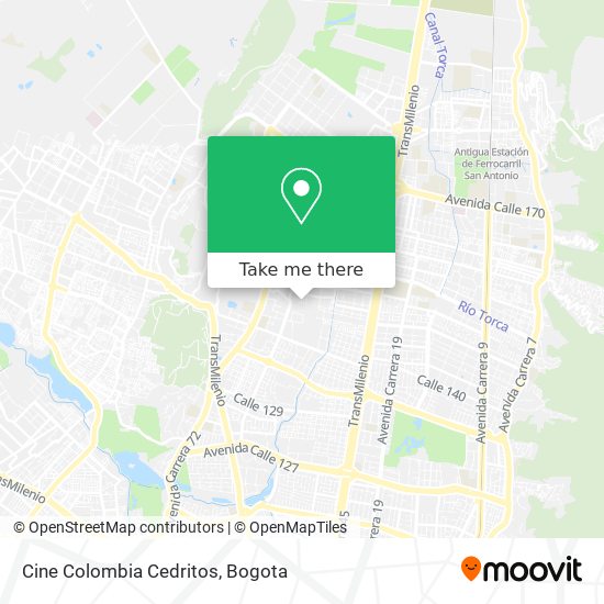 Cine Colombia Cedritos map