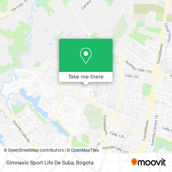 Gimnasio Sport Life De Suba map