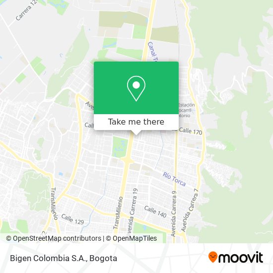 Mapa de Bigen Colombia S.A.