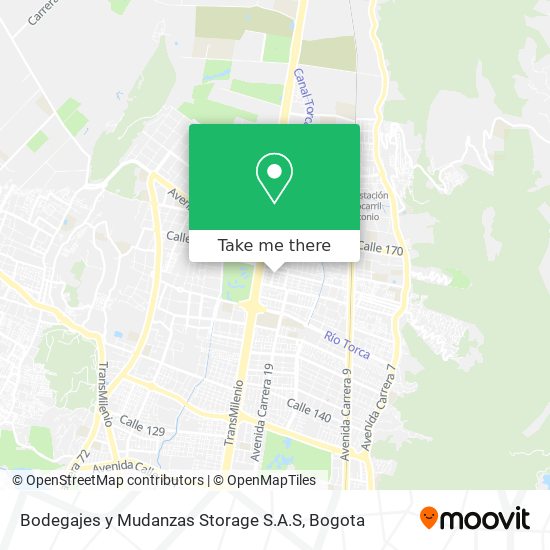 Mapa de Bodegajes y Mudanzas Storage S.A.S