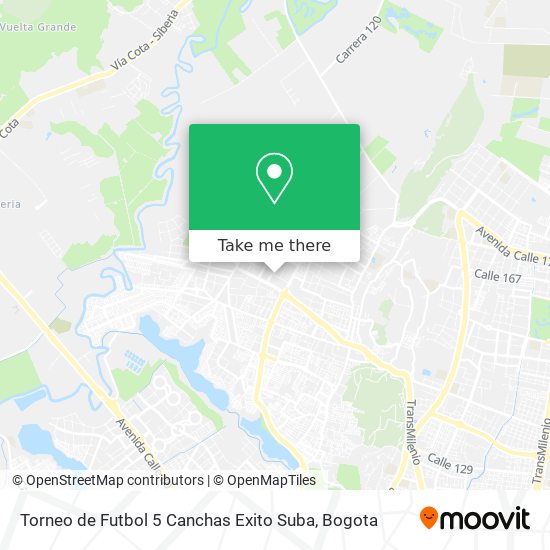 Mapa de Torneo de Futbol 5 Canchas Exito Suba